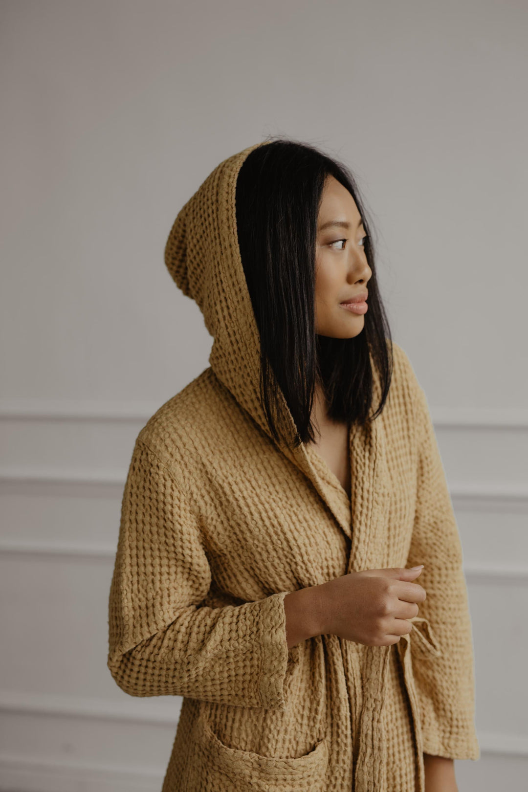 Waffle linen bathrobe Snuggle