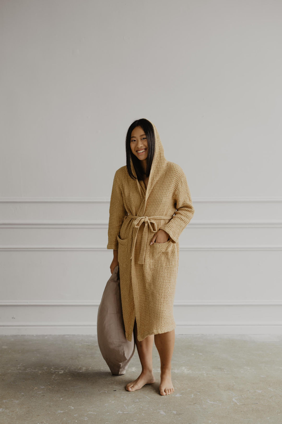 Waffle linen bathrobe Snuggle