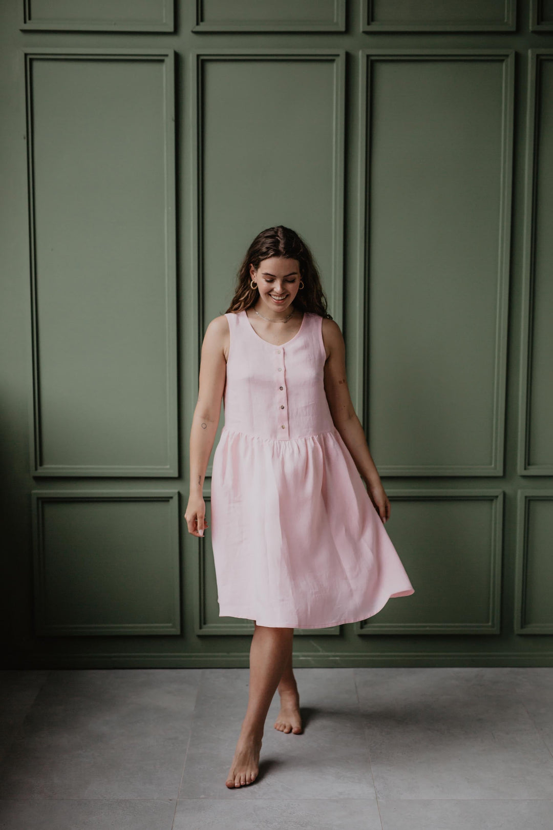 Linen sleeveless summer dress HAZEL