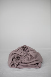 Linen fitted sheet in Rosy Brown