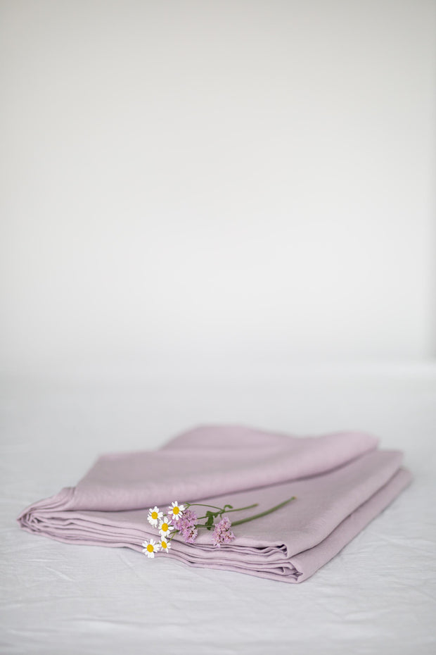 Linen flat sheet in Dusty Rose