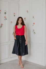 Linen skirt with buttons DAISY