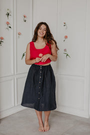 Linen skirt with buttons DAISY