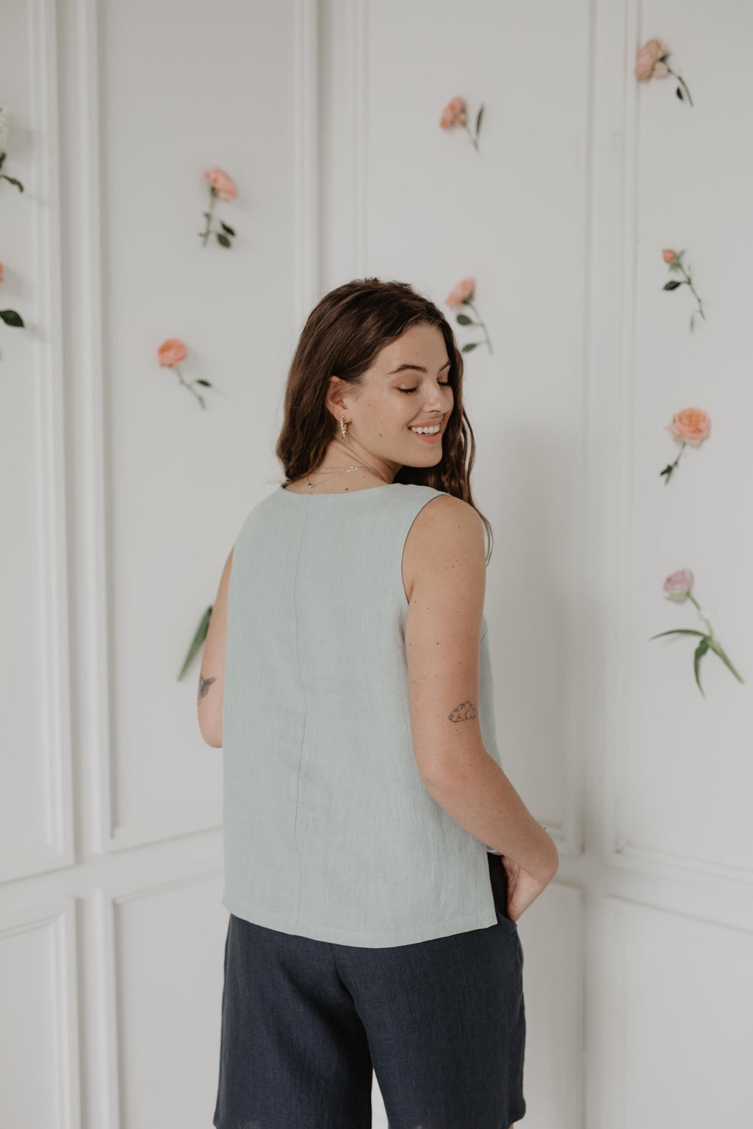 Classical linen top COLETTE