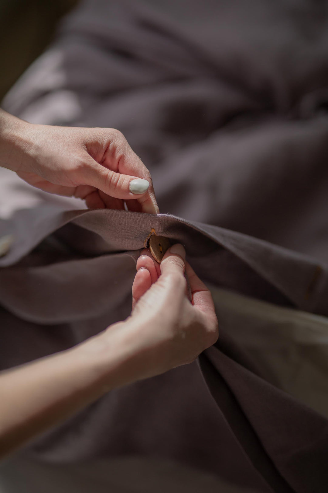 Linen bedding set in Dusty Lavender