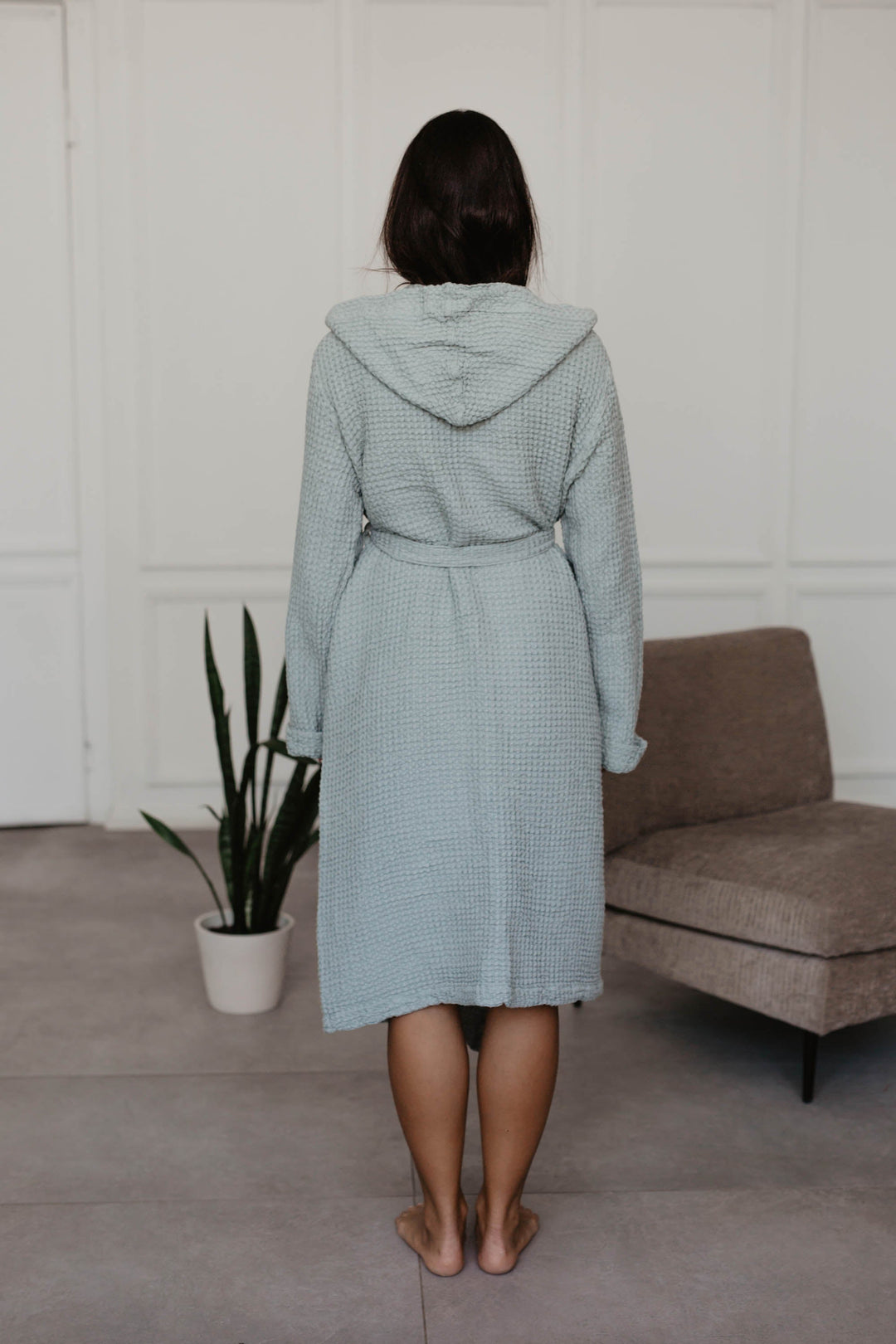 Waffle linen bathrobe Snuggle