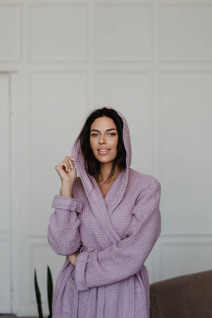 Waffle linen bathrobe Snuggle