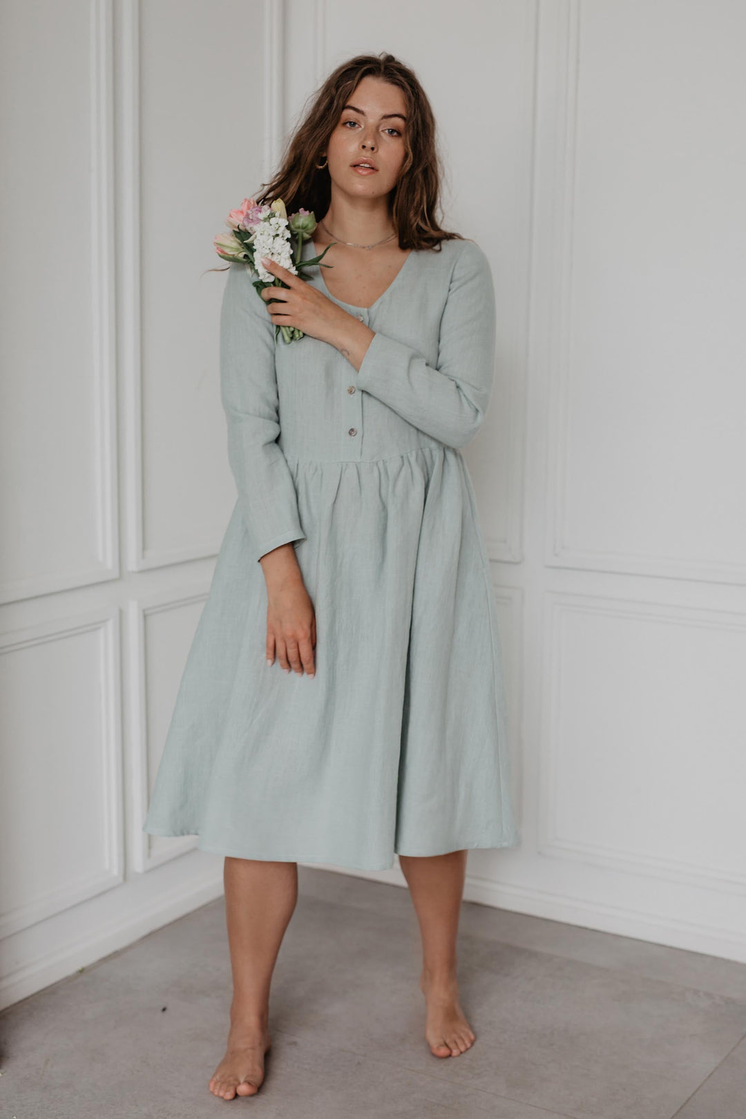 Lapland mid-length linen dress