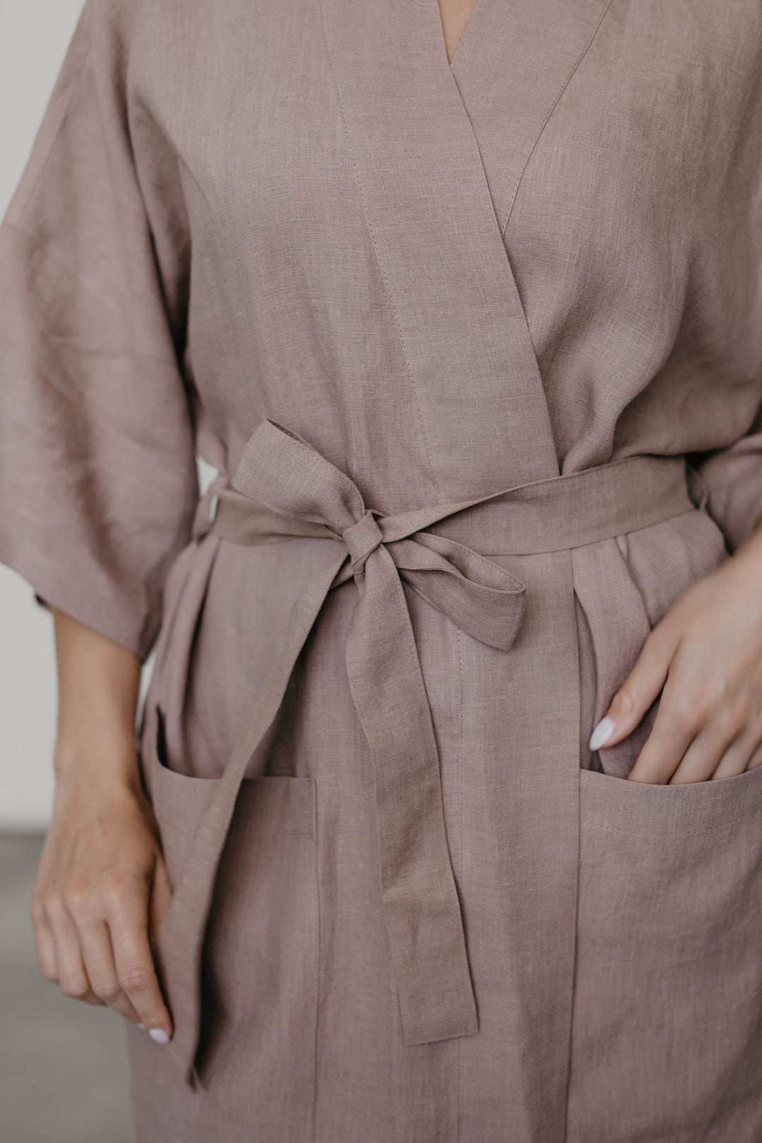 Linen bathrobe Midnight