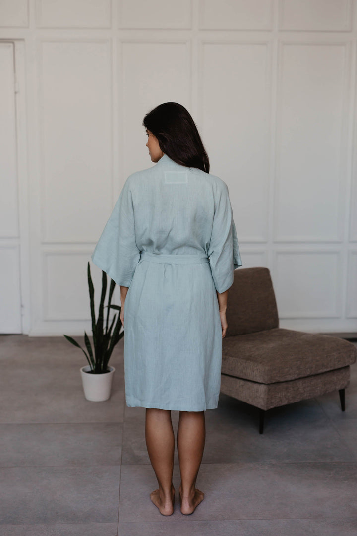 Linen bathrobe Midnight