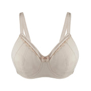 Ivory-Supportive Non-Wired Silk & Organic Cotton Full Cup Bra with Removable Paddings