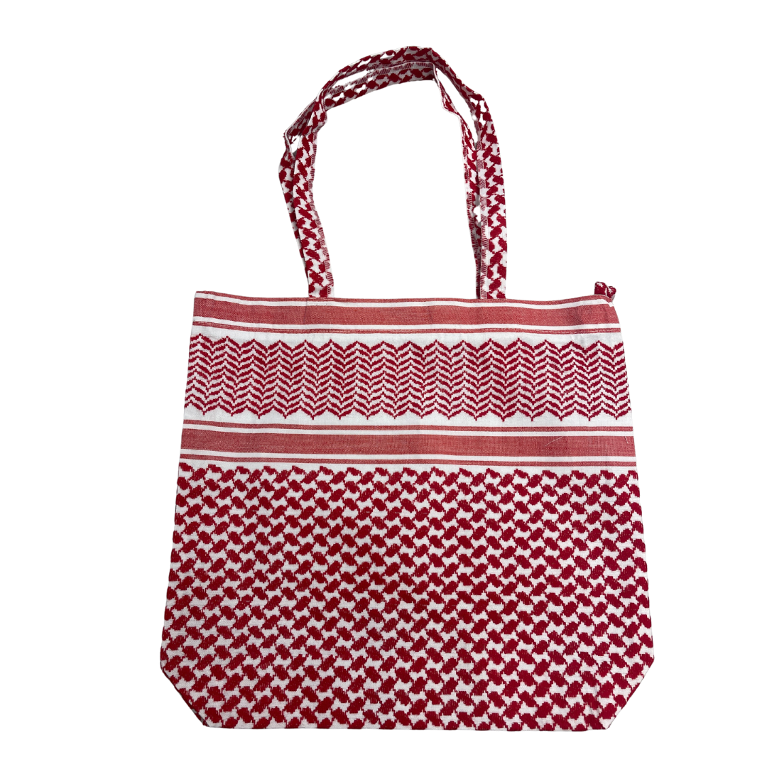 Kuffiyah Red and White Tote Bag