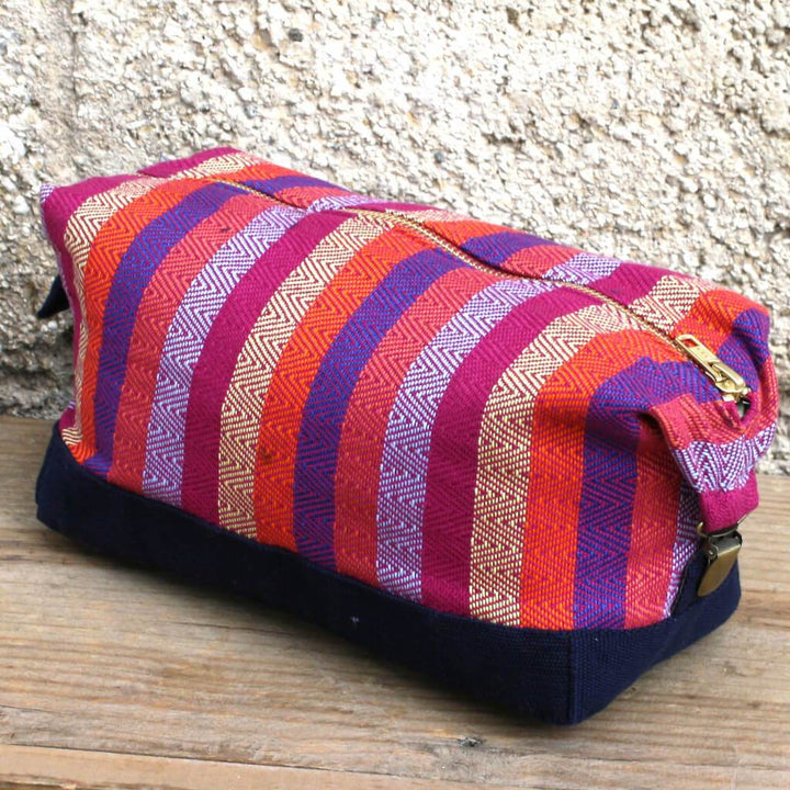 Toiletry Bag | Magenta Diamond Stripe