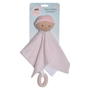 Cherub Baby Comforter with Rubber Teether -Pink