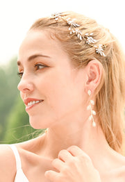 Petite Floral Crystal and Pearl Silk Ribbon Headband
