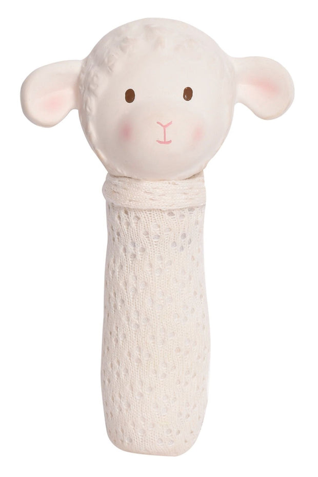 Bahbah the Lamb Baby Squeaker with Organic Natural Rubber Teether Head