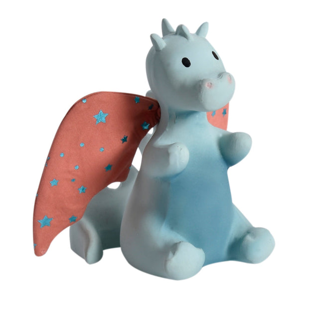 Baby Sunrise Dragon Natural Rubber Rattle with Crinkle Wings