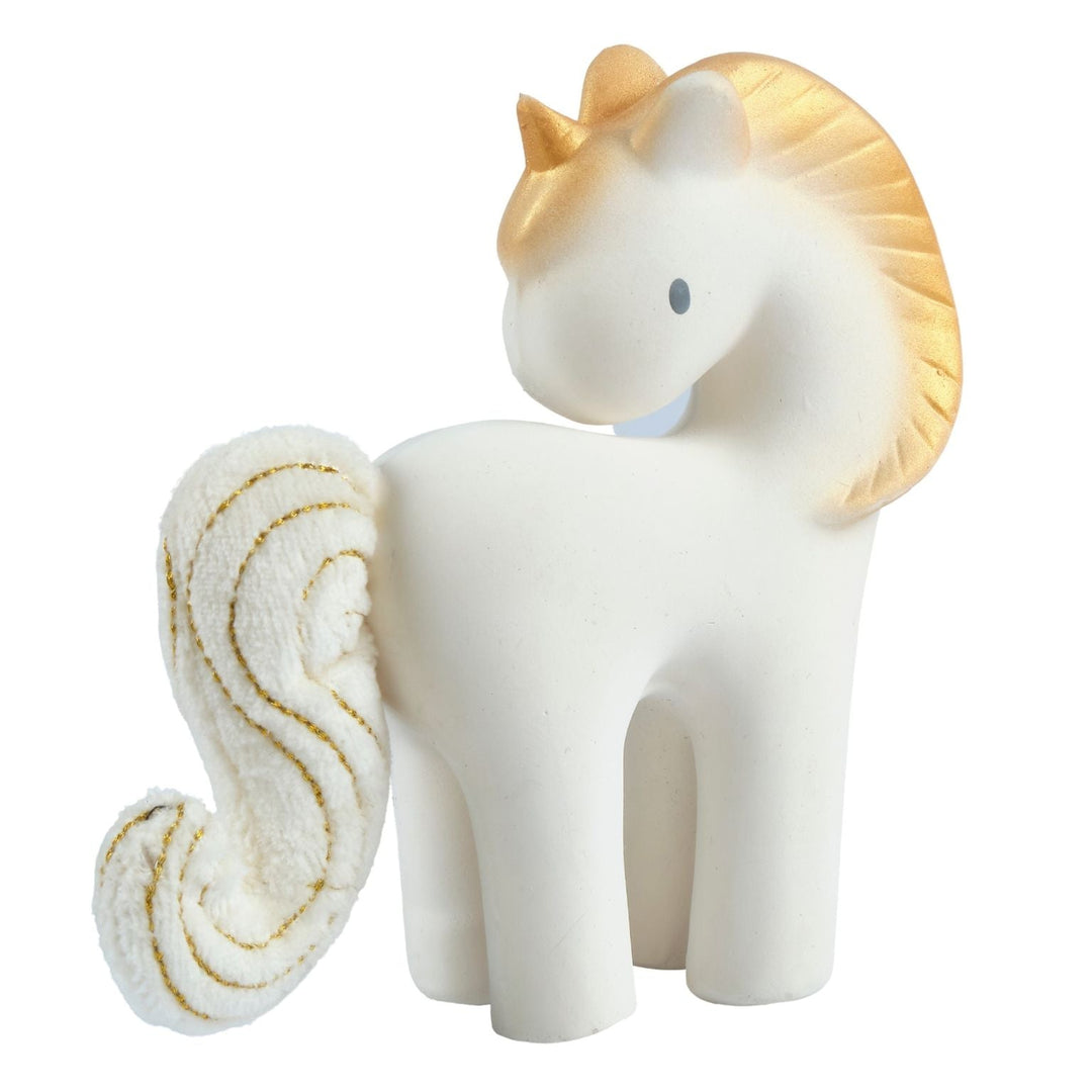 Shining Stars Unicorn Organic Natural Rubber Rattle With Crinkle Wings