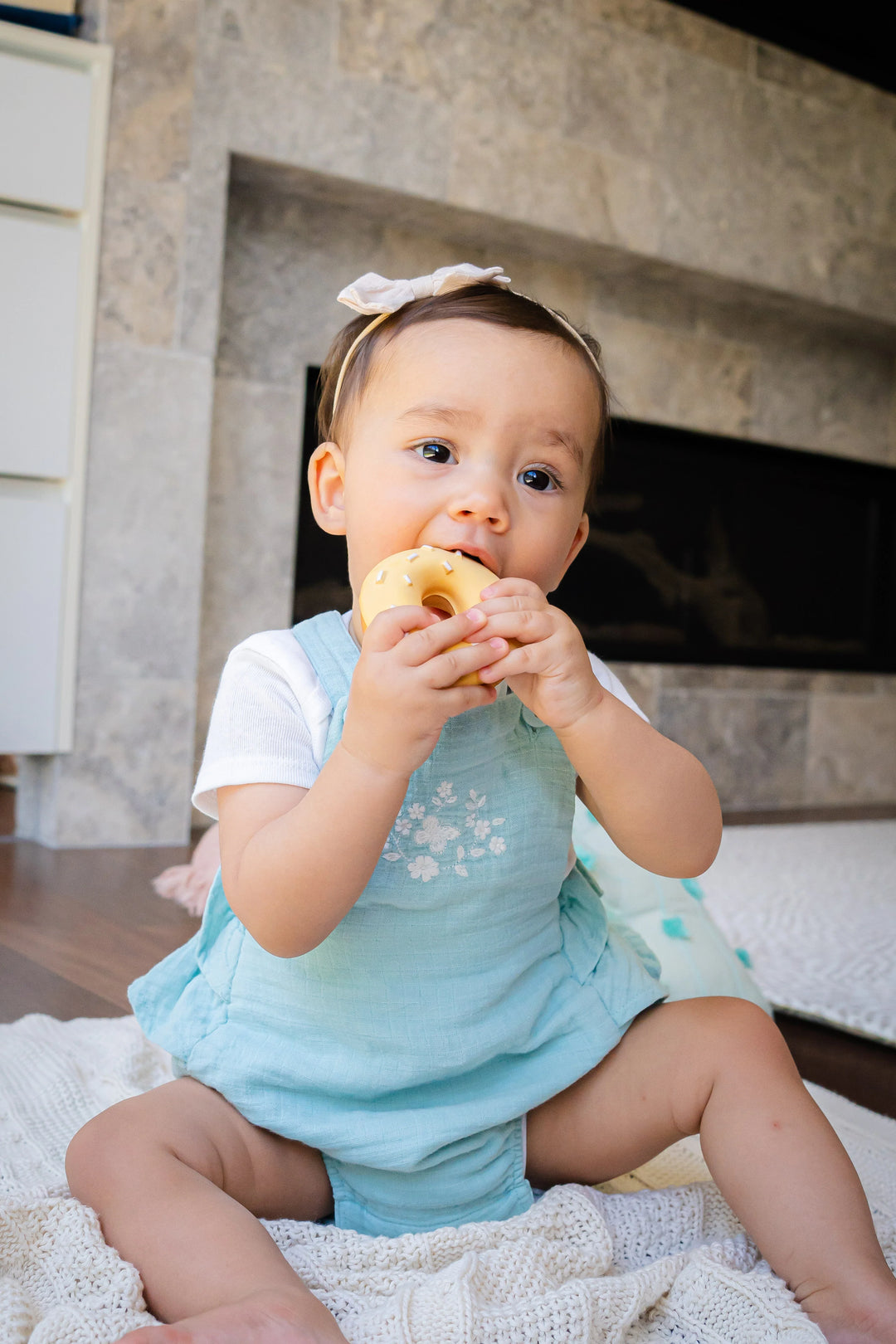 Donut-Natural Rubber Teether, Rattle & Pretend Play