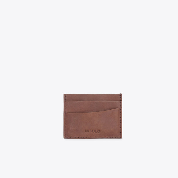Upcycled Leather Card Case Chestnut