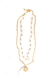 White Lotus Beaded Necklace