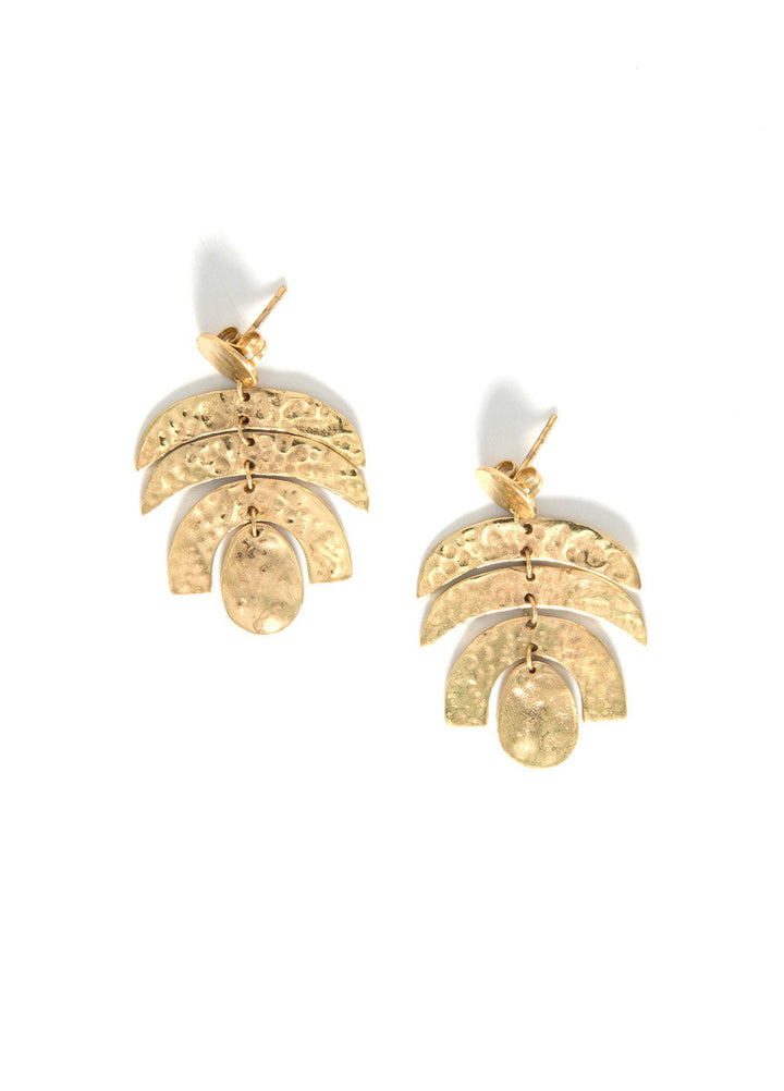 Wonder Hammered Brass Earrings