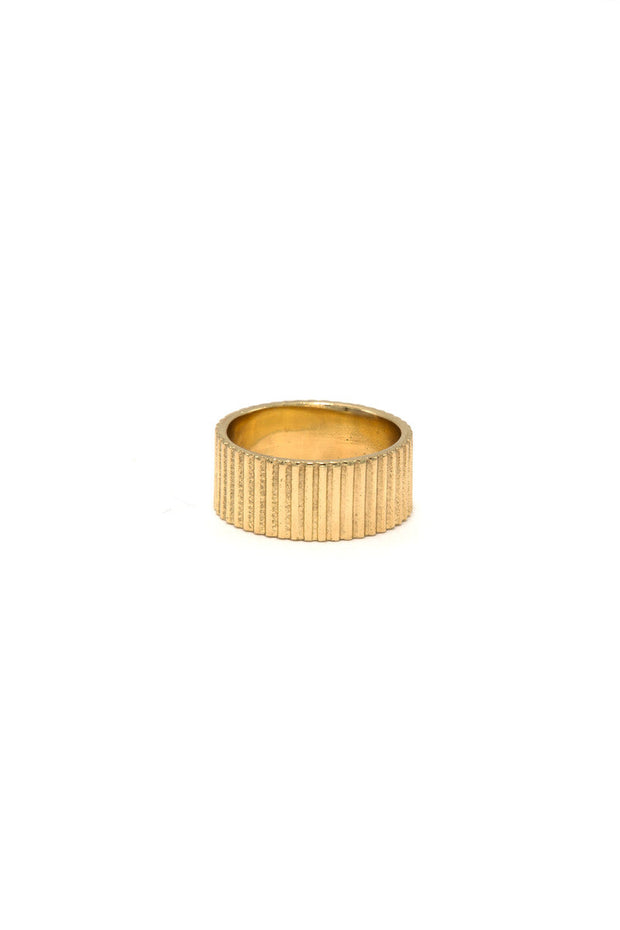 Stately Striped Brass Ring