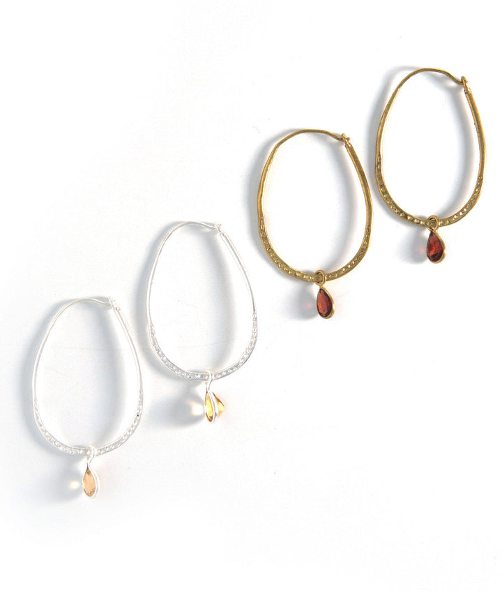 Sunshine Stone Hoop Earrings