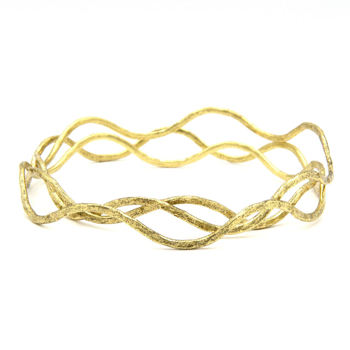 Tidelwave Hammered Brass Bangle Set