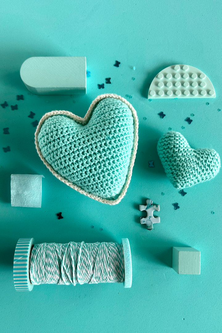 Aqua Knit Heart- Dreams, Sensitivity, Balance