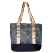 Sustainable Canvas Tote - Black Monstera