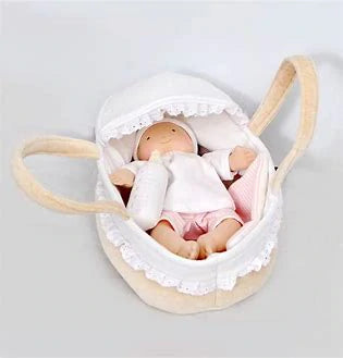 GRACE - BABY SOFT DOLL WITH CARRY COT AND BLANKET