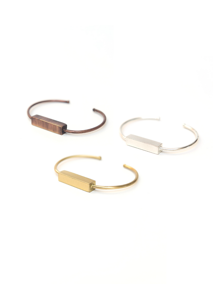 Bar Brushed Metal Cuff