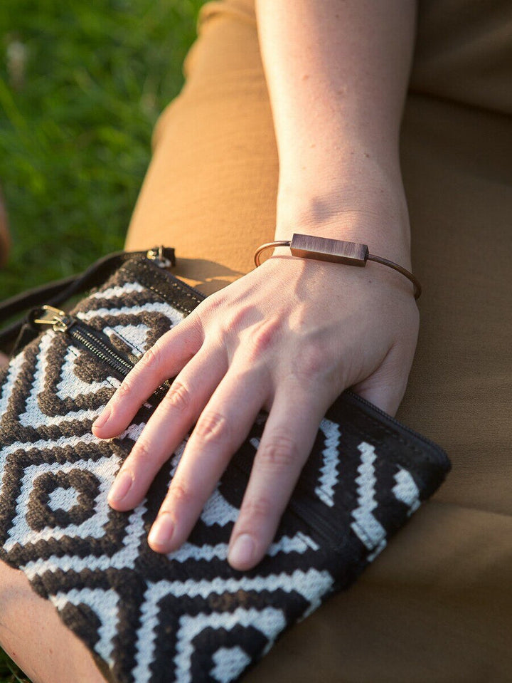 Bar Brushed Metal Cuff