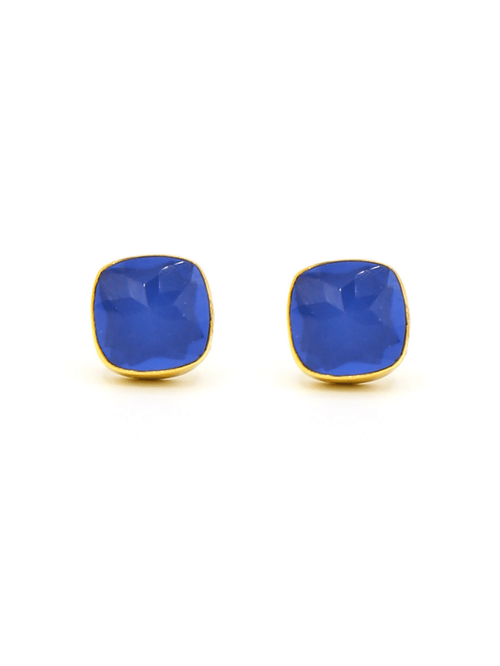 Boxy Blue Square Studs