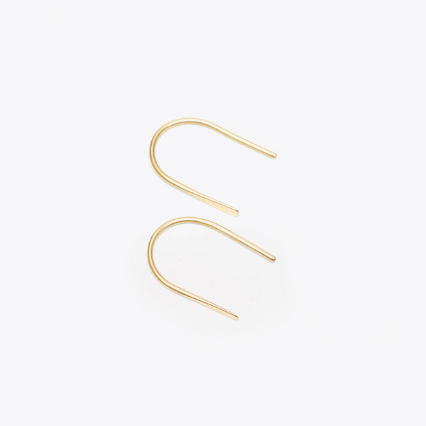Brass Hammered Hook Earrings