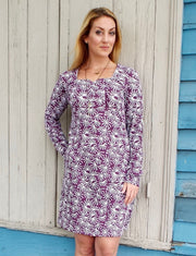 Burgundy Palms Organic Knit Dress