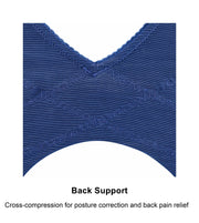 Back Support Cotton & Silk Bra (Almond Peach & Pagent Blue)