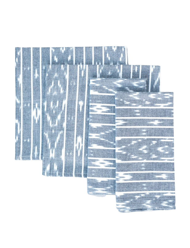 Cloth Napkins- Grey Stripes - Set of 4