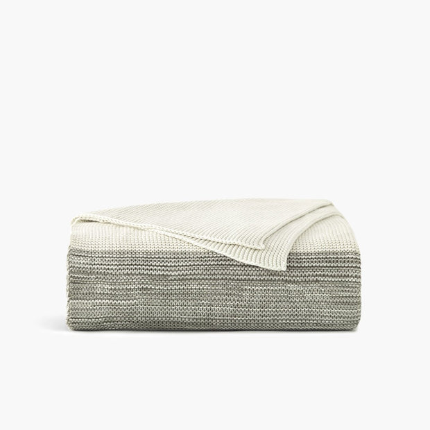 Color Block Marled Organic Throw - Vetiver