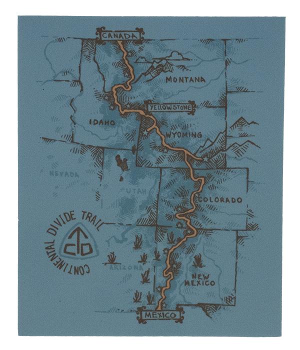 Continental Divide Trail - Trail Map Sticker