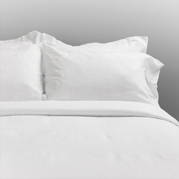 Unwashed Flax Linen Duvet Cover Set | White