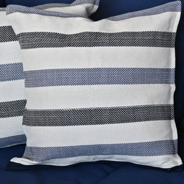 Ademve Throw Pillow | Navy and Cream Stripes