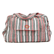 Barrel Bag | Brown with Red Stripes