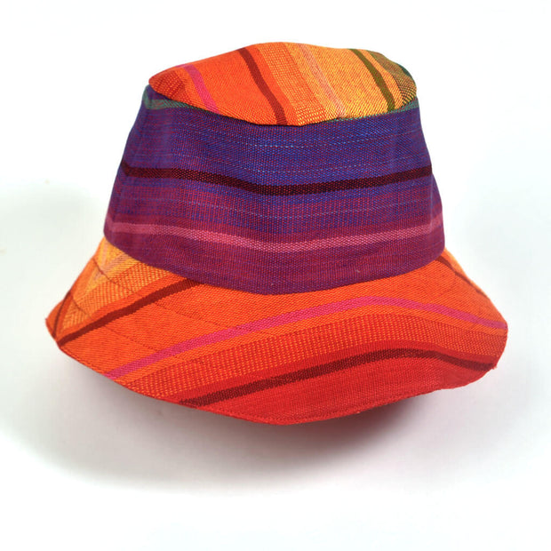 Hand Woven Child Bucket Hat | Rainbow