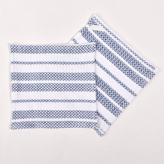 Dish Cloths  | Blue Gray & White Striped