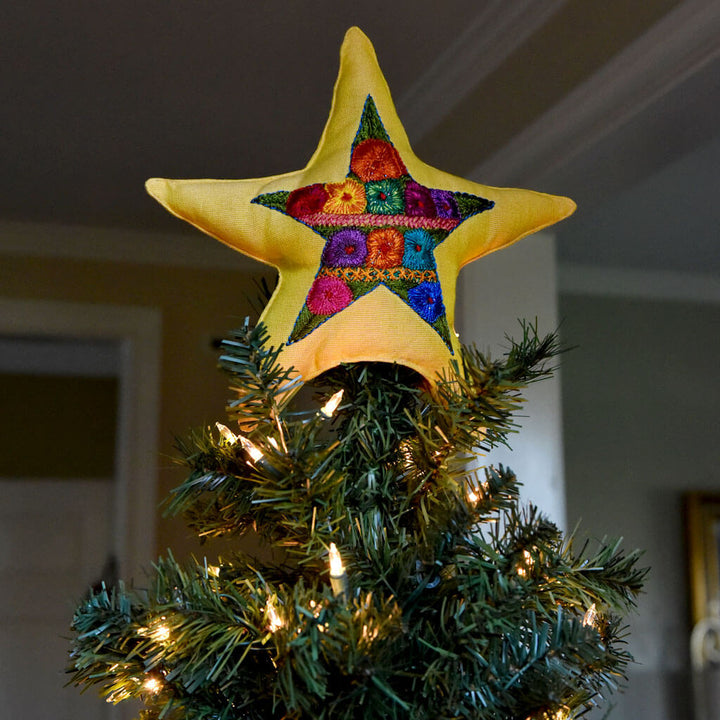 Hand embroidered Christmas Tree Topper