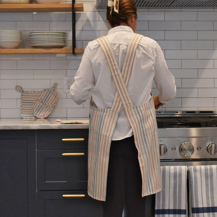 Crossback Apron | Ticking Stripe