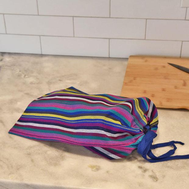 Cloth Bread Bag | Cobalt Stripe