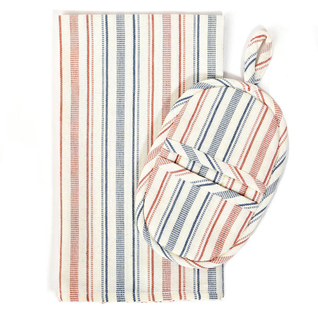 Dish Towel & Pot Holder Gift Set | Ticking Stripe